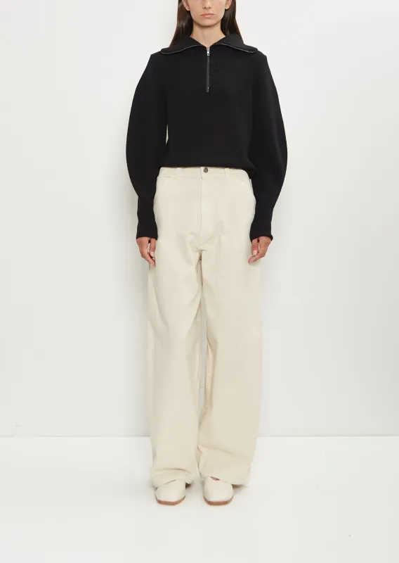 Cotton Denim Large Pants — Denim Snow Clay sold by La Garconne