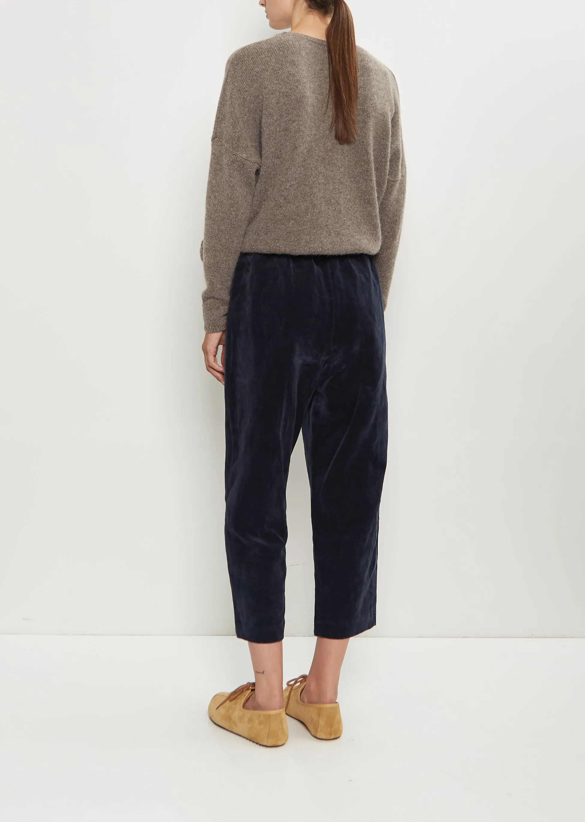 Cotton Linen Velvet Tapered Pant — Blue sold by La Garconne product image thumbnail 3