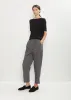 Linen Wool Pinstripe Pleated Tapered Pant — Ecru Blue sold by La Garconne