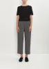 Linen Wool Pinstripe Pleated Tapered Pant — Ecru Blue sold by La Garconne