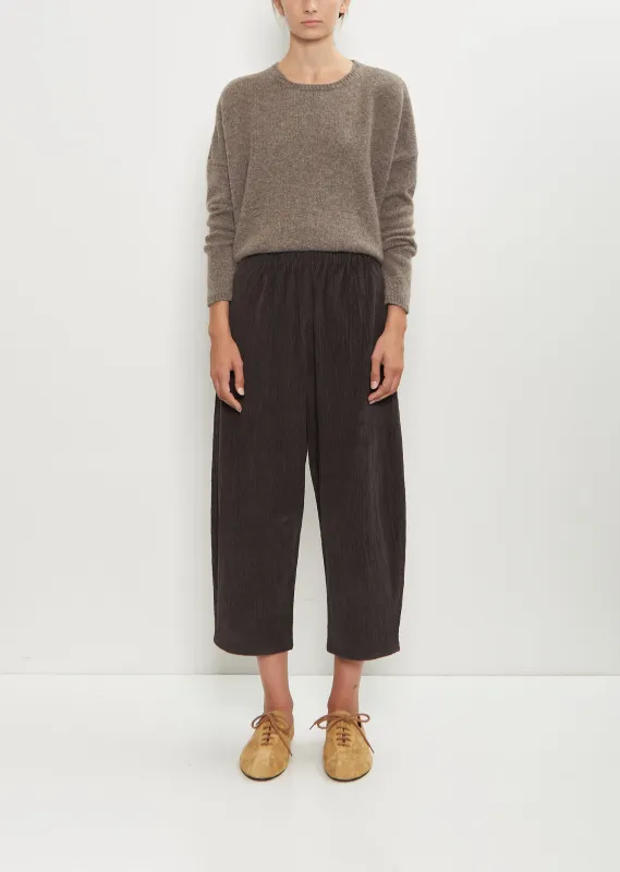 Cotton Corduroy Curved Pull On Pant — Coffee sold by La Garconne