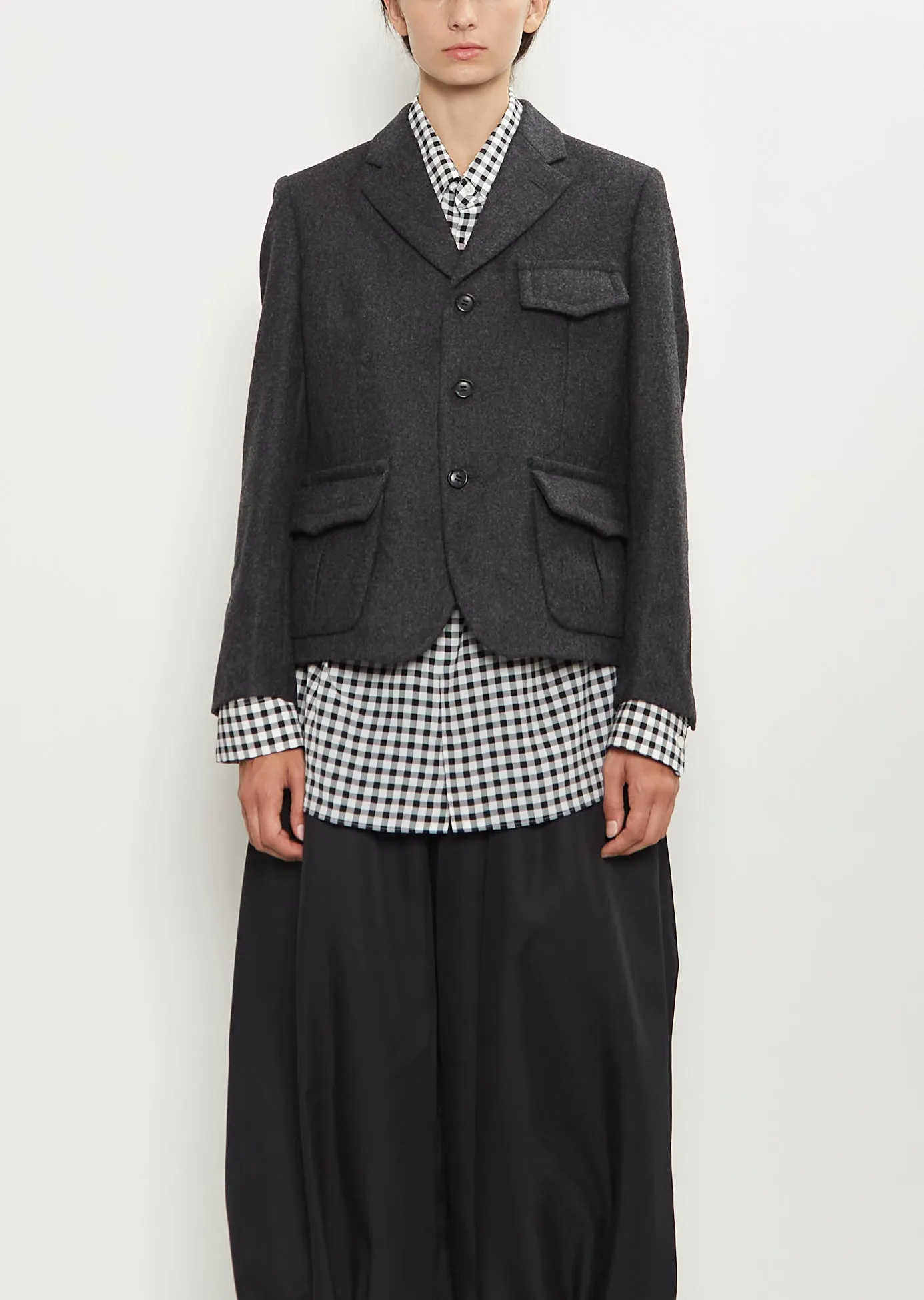 Tailored Wool Jacket — Charcoal sold by La Garconne