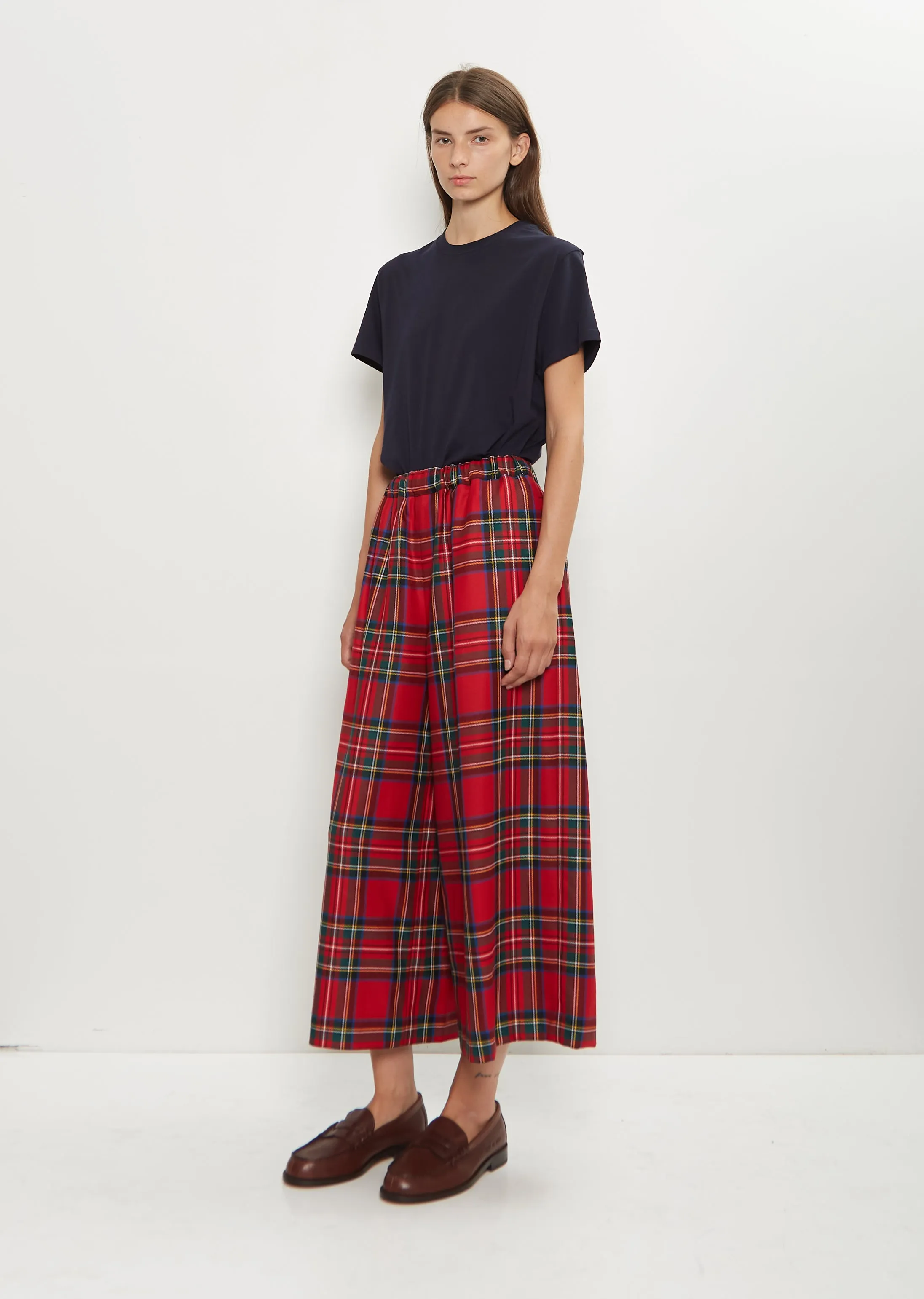 Wide Pull-On Wool Plaid Pants sold by La Garconne product image thumbnail 4