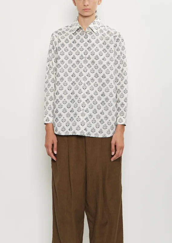 Fabric Buttons Cotton Shirt sold by La Garconne