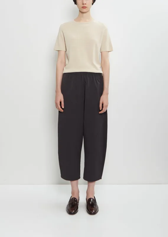 Cotton Gabardine Curved Pull On Pant — Anthracite Grey sold by La Garconne