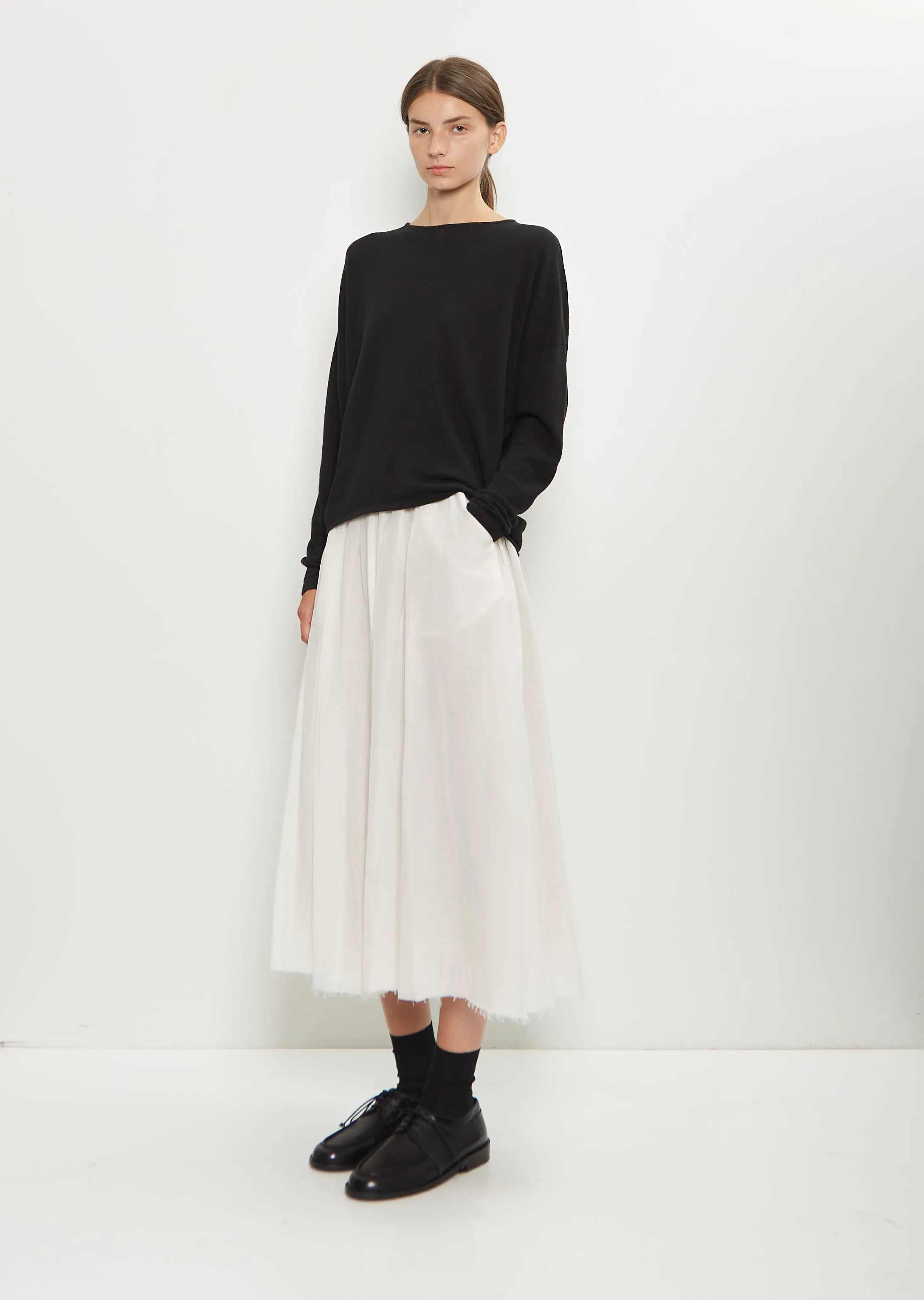 Matte Finish Cotton Wool Pullover — Black sold by La Garconne product image thumbnail 4