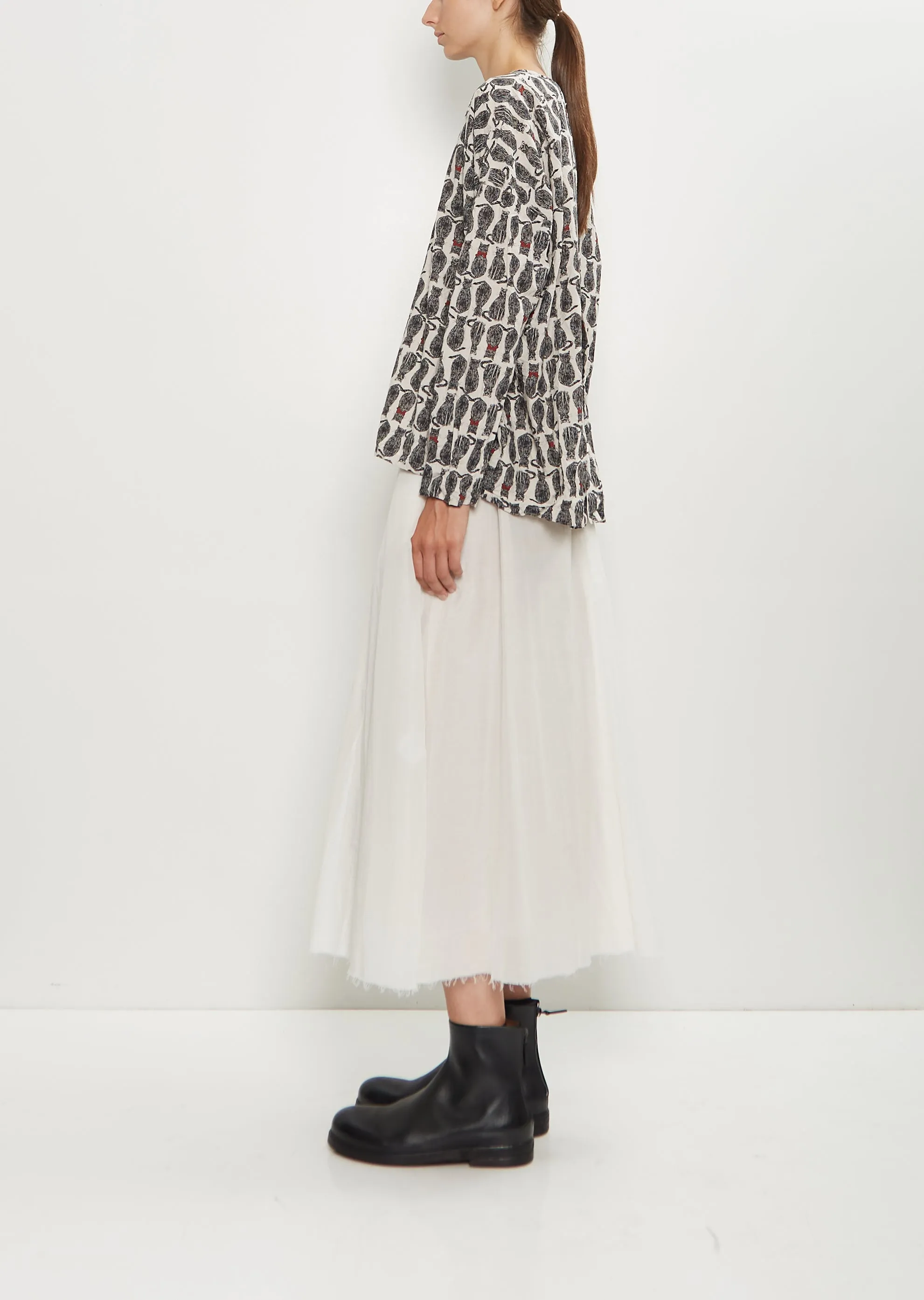 Petit Scarf Cat Patrol Print Cotton Blouse sold by La Garconne product image thumbnail 2