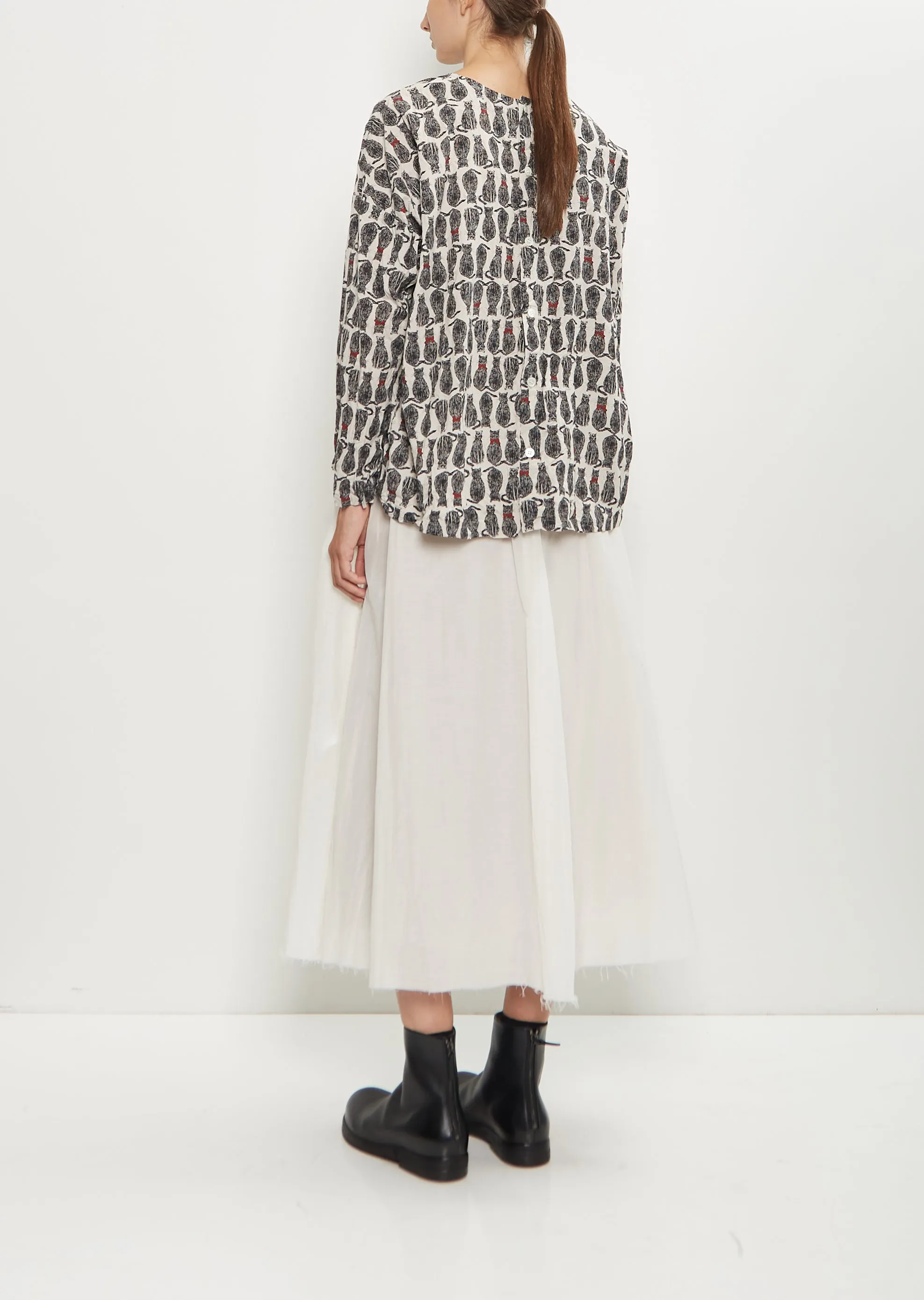 Petit Scarf Cat Patrol Print Cotton Blouse sold by La Garconne product image thumbnail 3