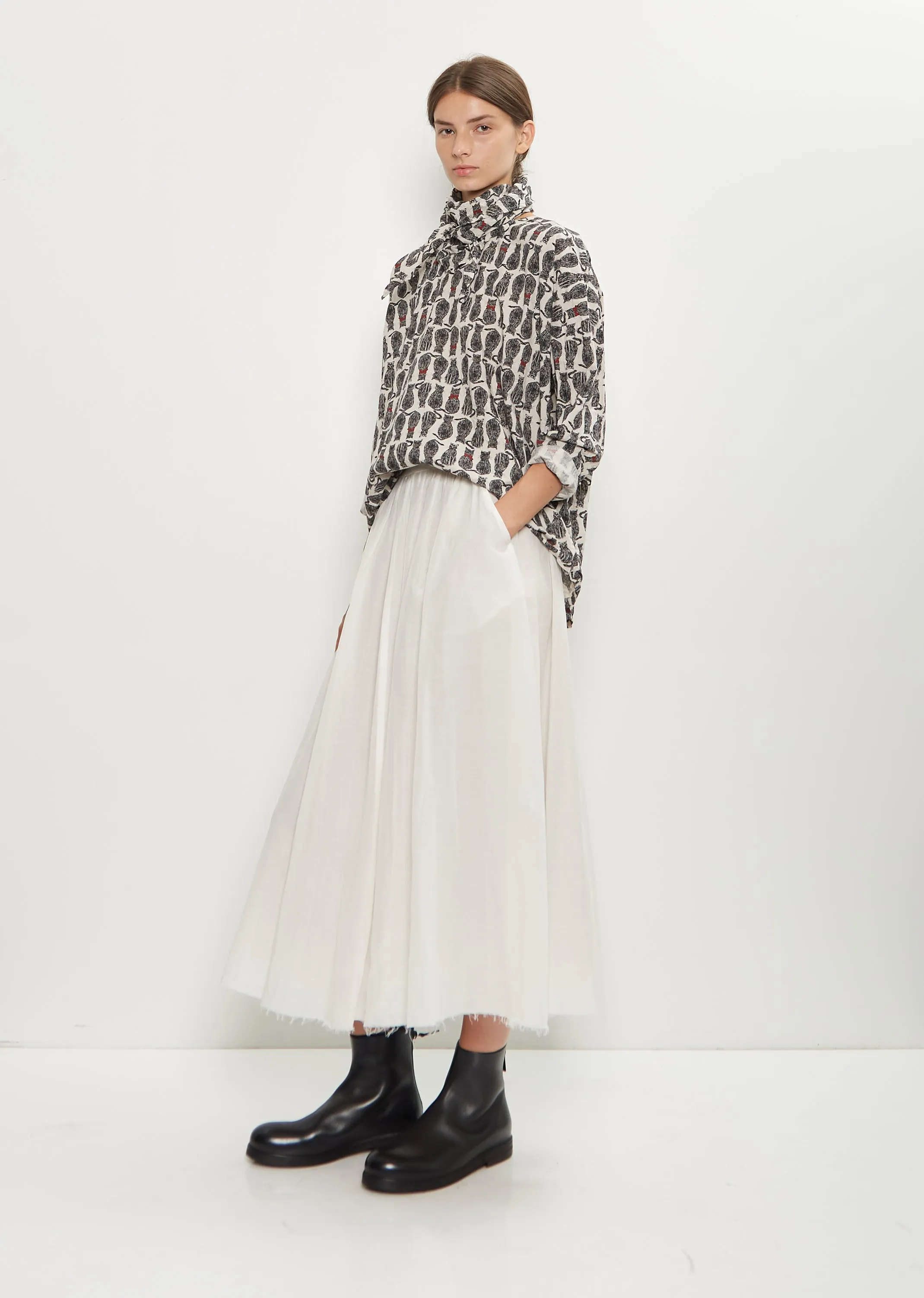 Petit Scarf Cat Patrol Print Cotton Blouse sold by La Garconne product image thumbnail 4