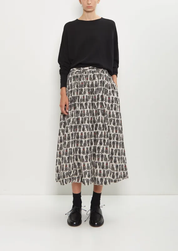 Cat Patrol Print Cotton Skirt made by Pas de Calais