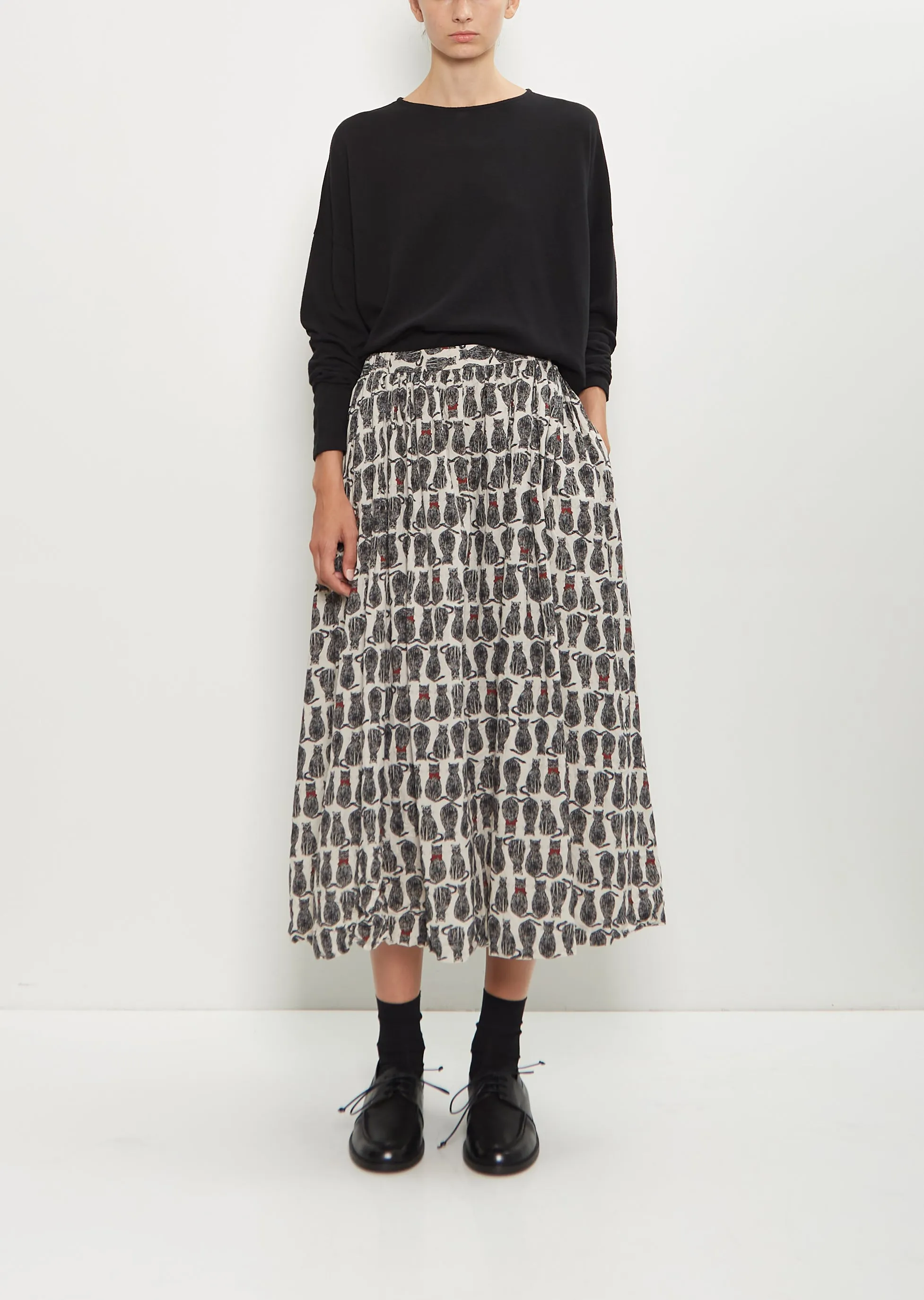 Cat Patrol Print Cotton Skirt sold by La Garconne