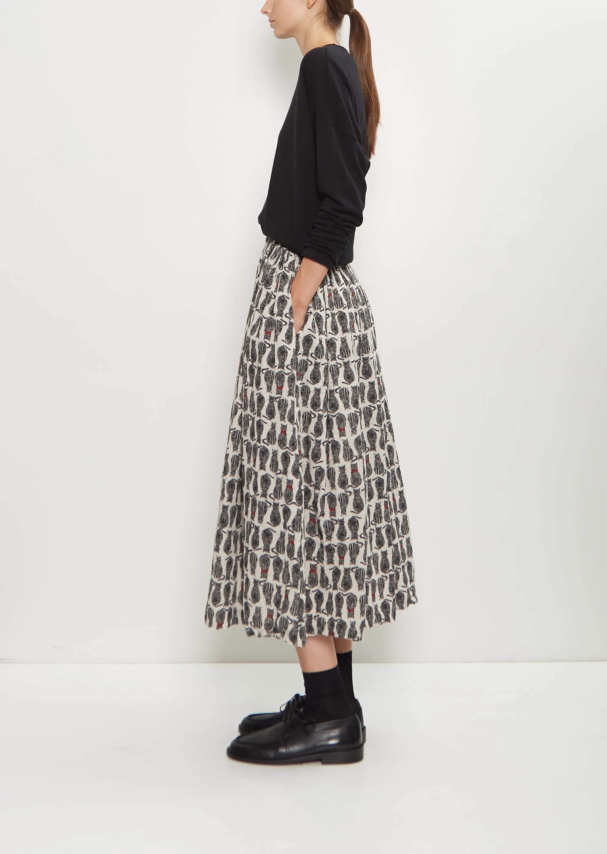 Cat Patrol Print Cotton Skirt sold by La Garconne product image thumbnail 2