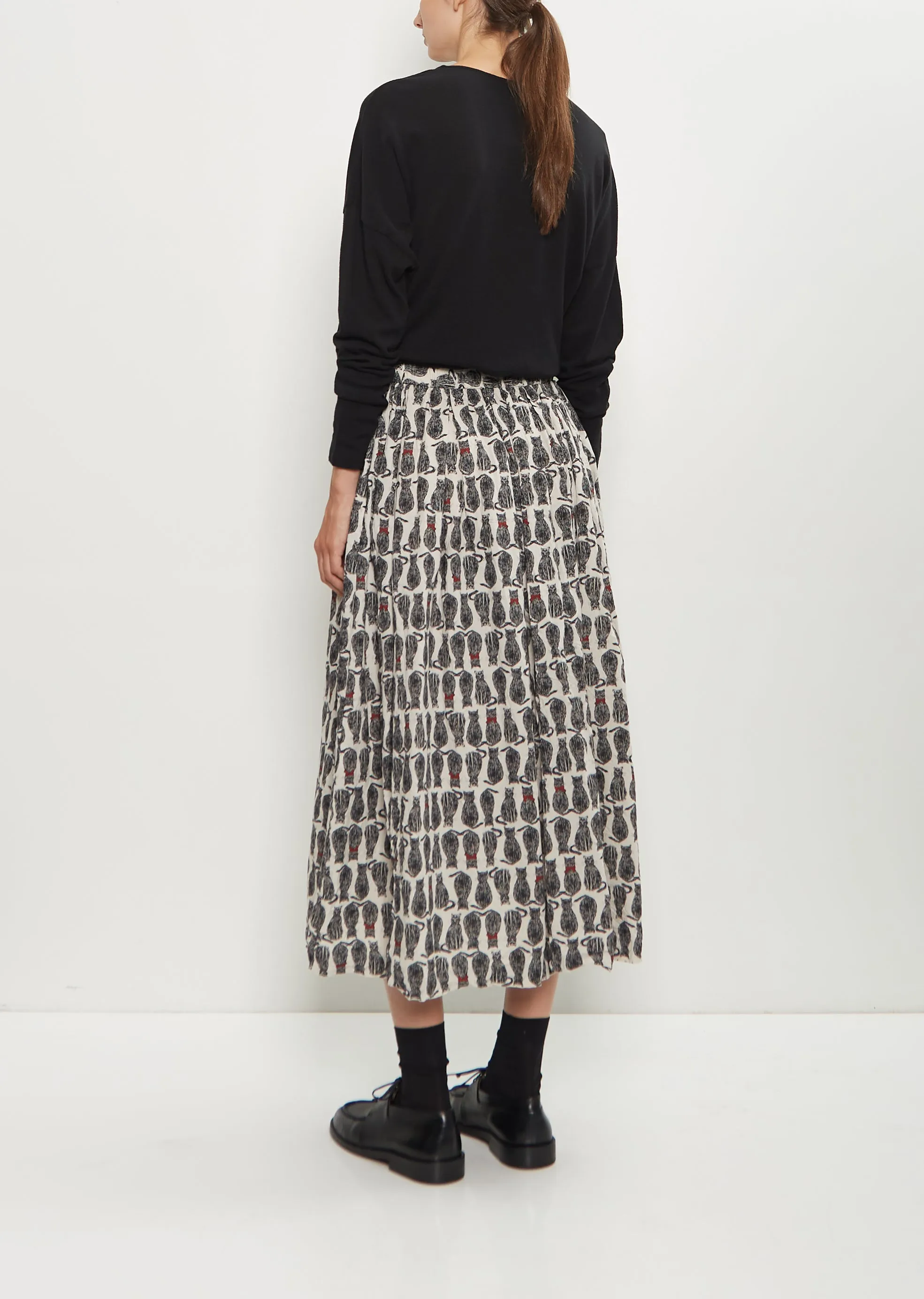 Cat Patrol Print Cotton Skirt sold by La Garconne product image thumbnail 3
