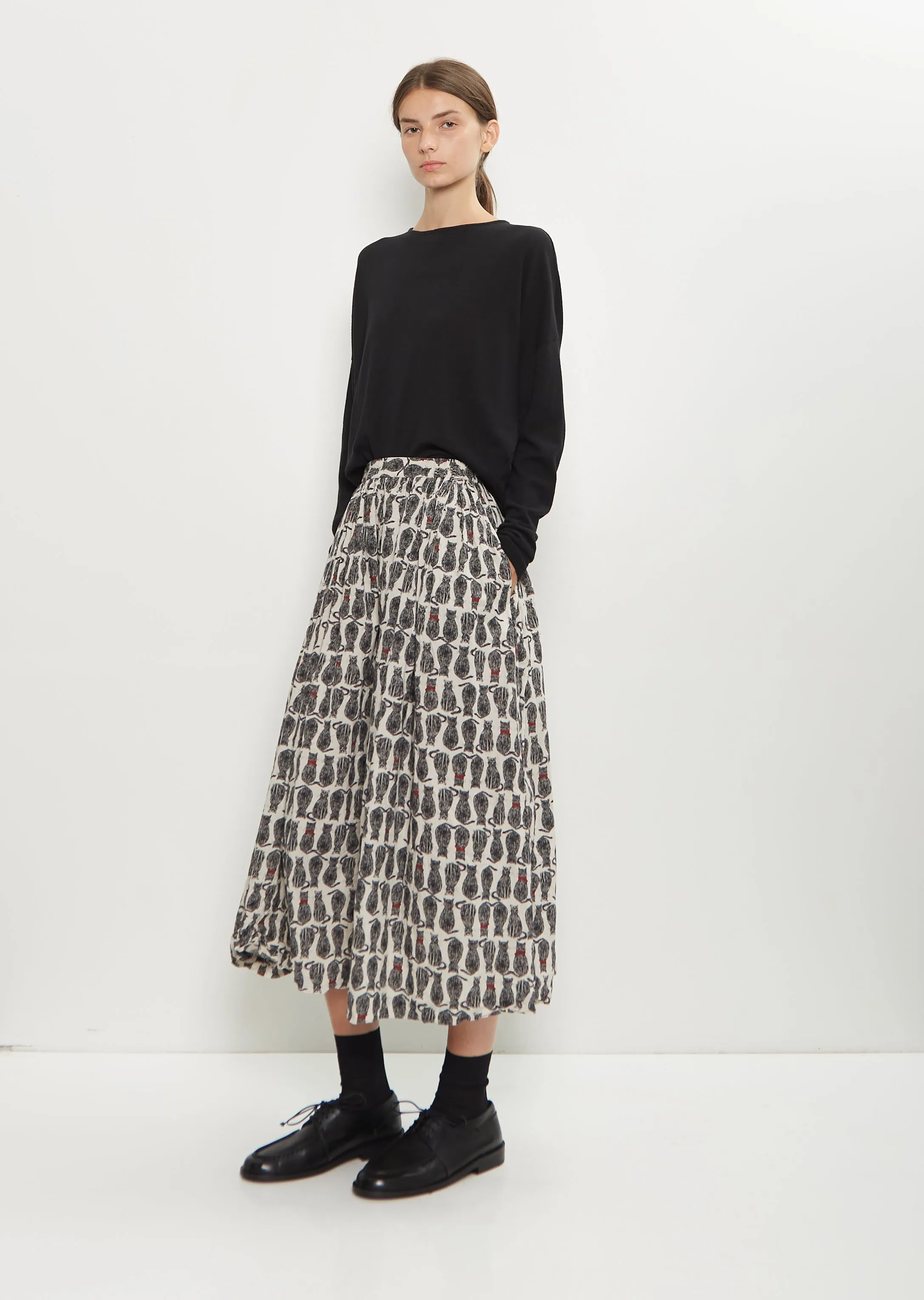 Cat Patrol Print Cotton Skirt sold by La Garconne product image thumbnail 4