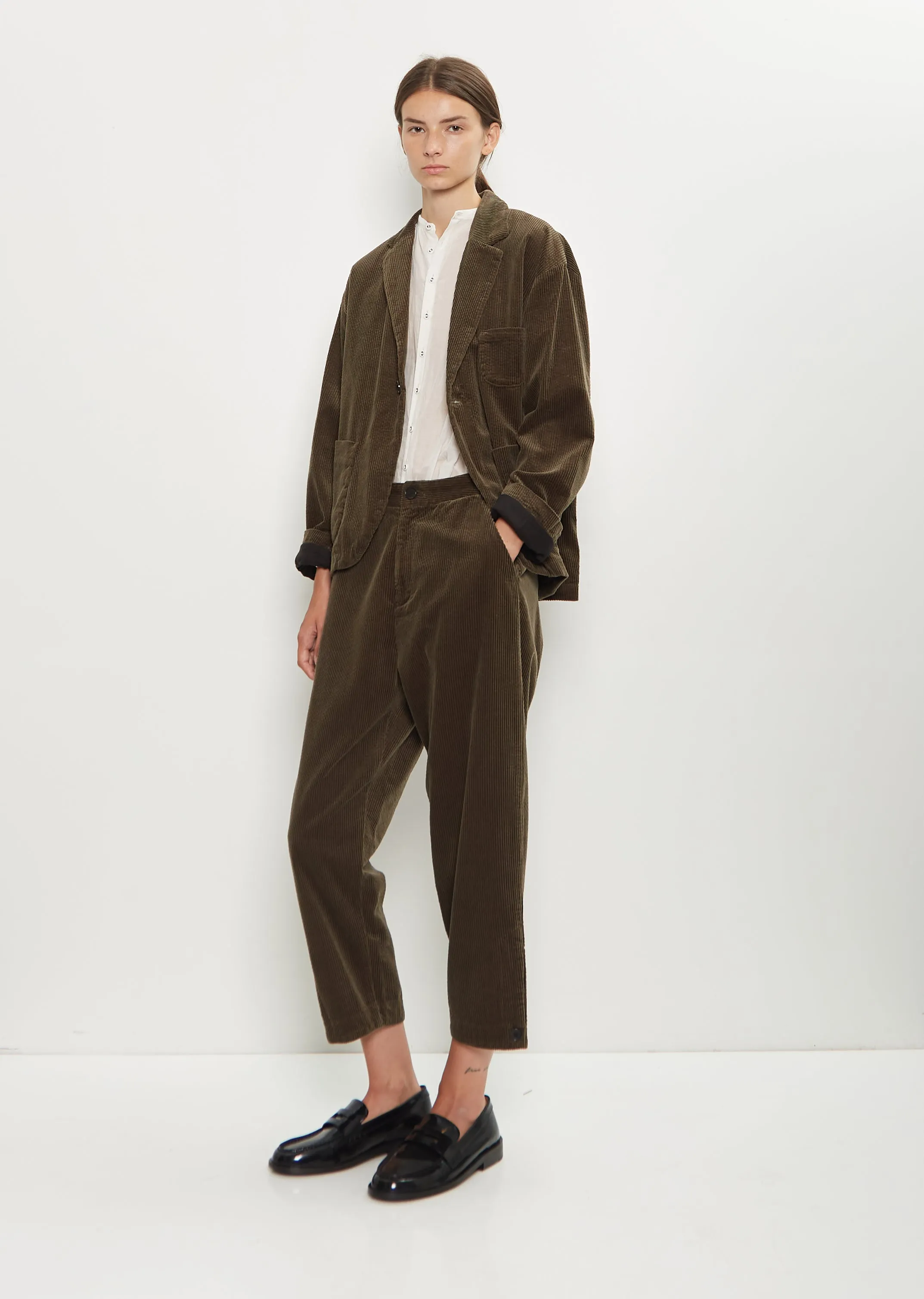 Corduroy Tailored Jacket — Khaki sold by La Garconne product image thumbnail 4