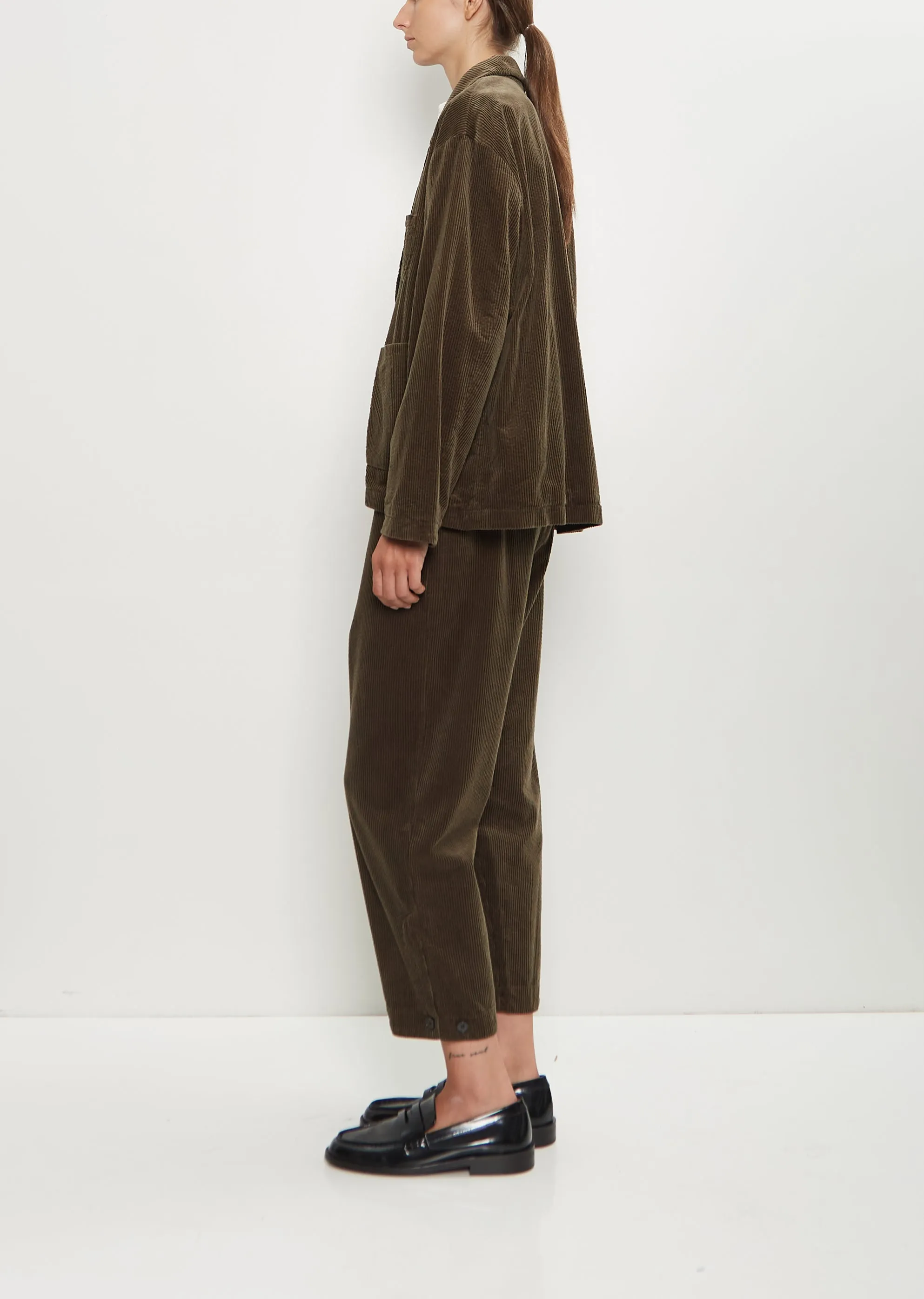 Corduroy Tailored Jacket — Khaki sold by La Garconne product image thumbnail 2