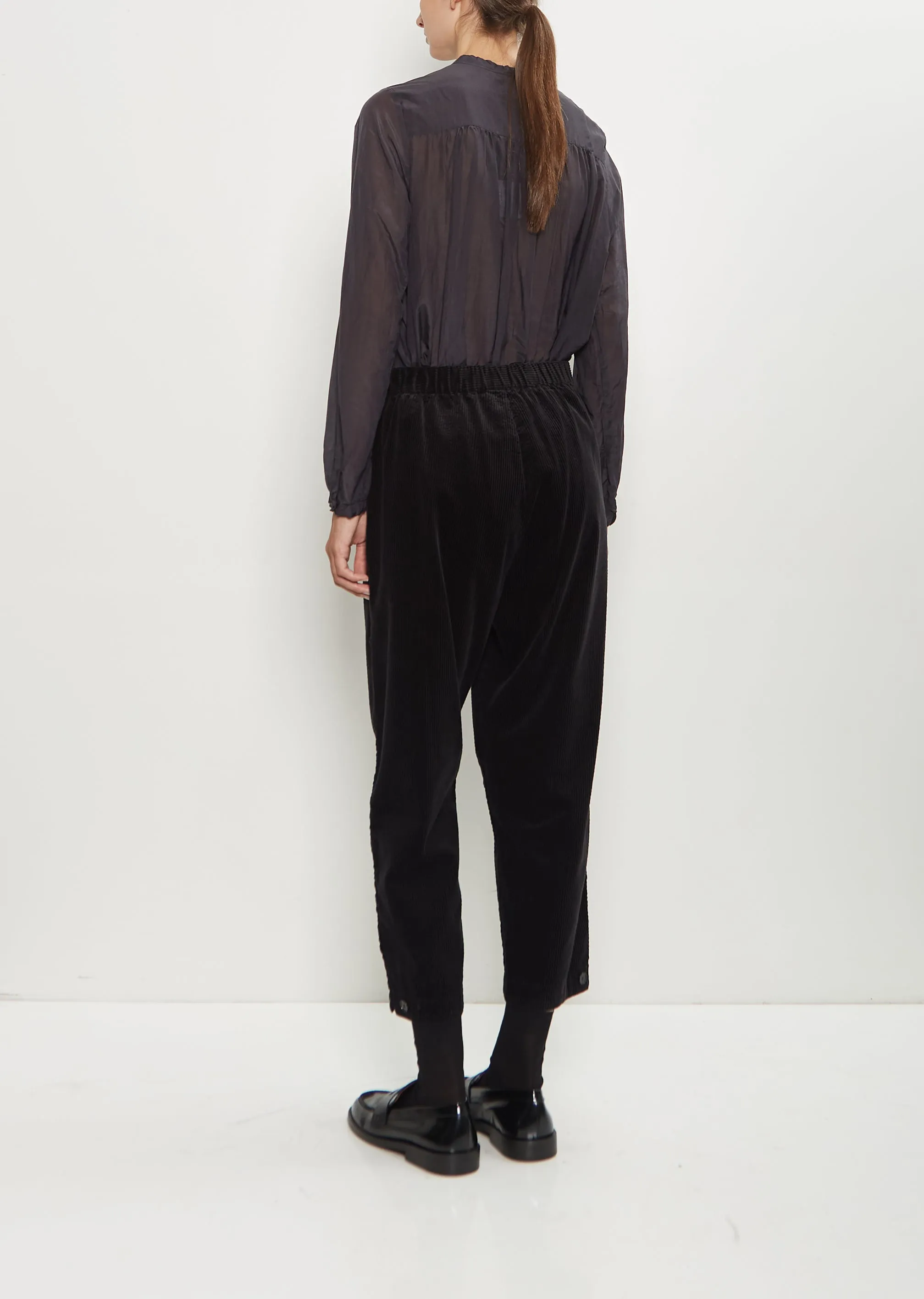 Corduroy Tapered Pants — Black sold by La Garconne product image thumbnail 3