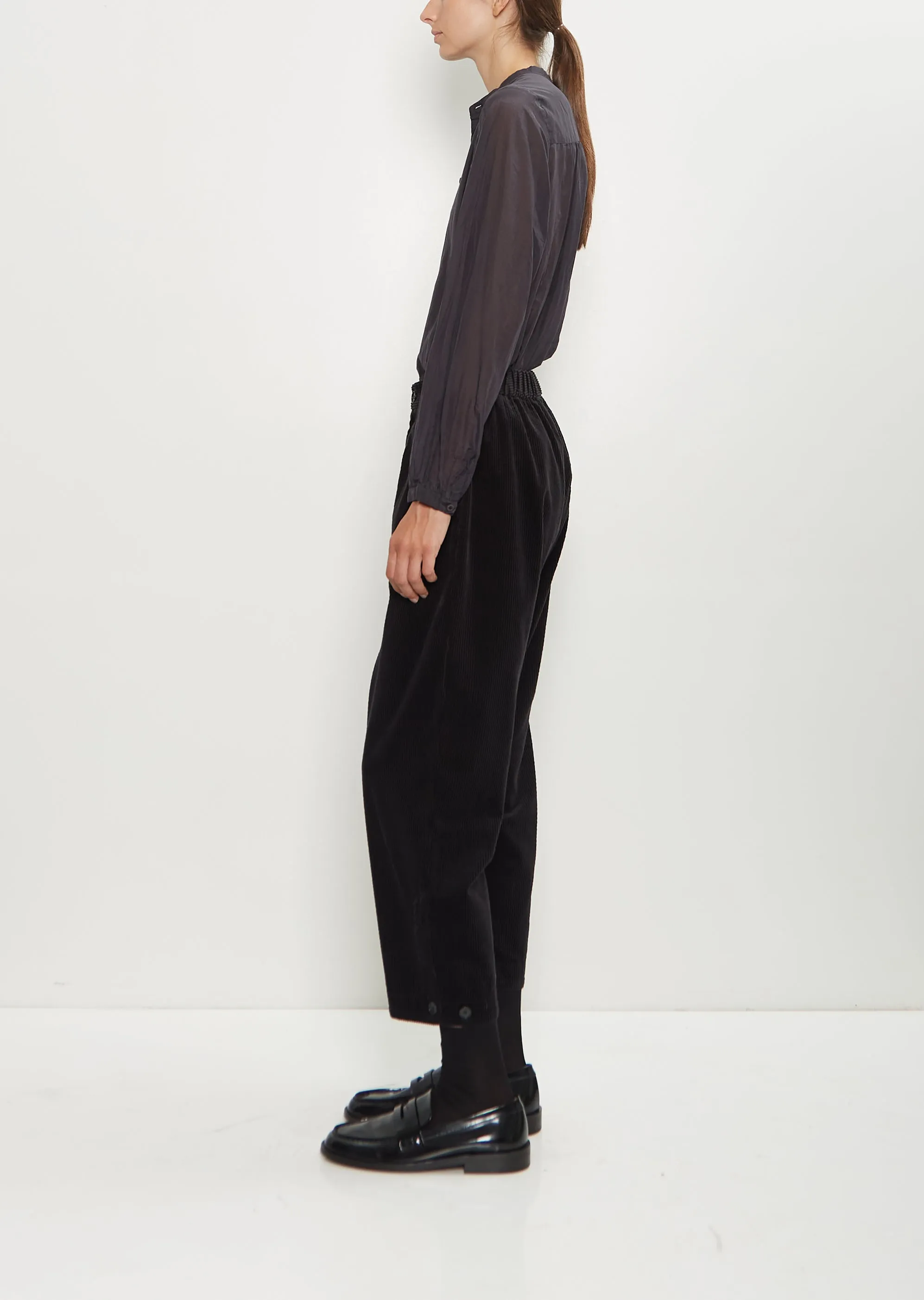 Corduroy Tapered Pants — Black sold by La Garconne product image thumbnail 2