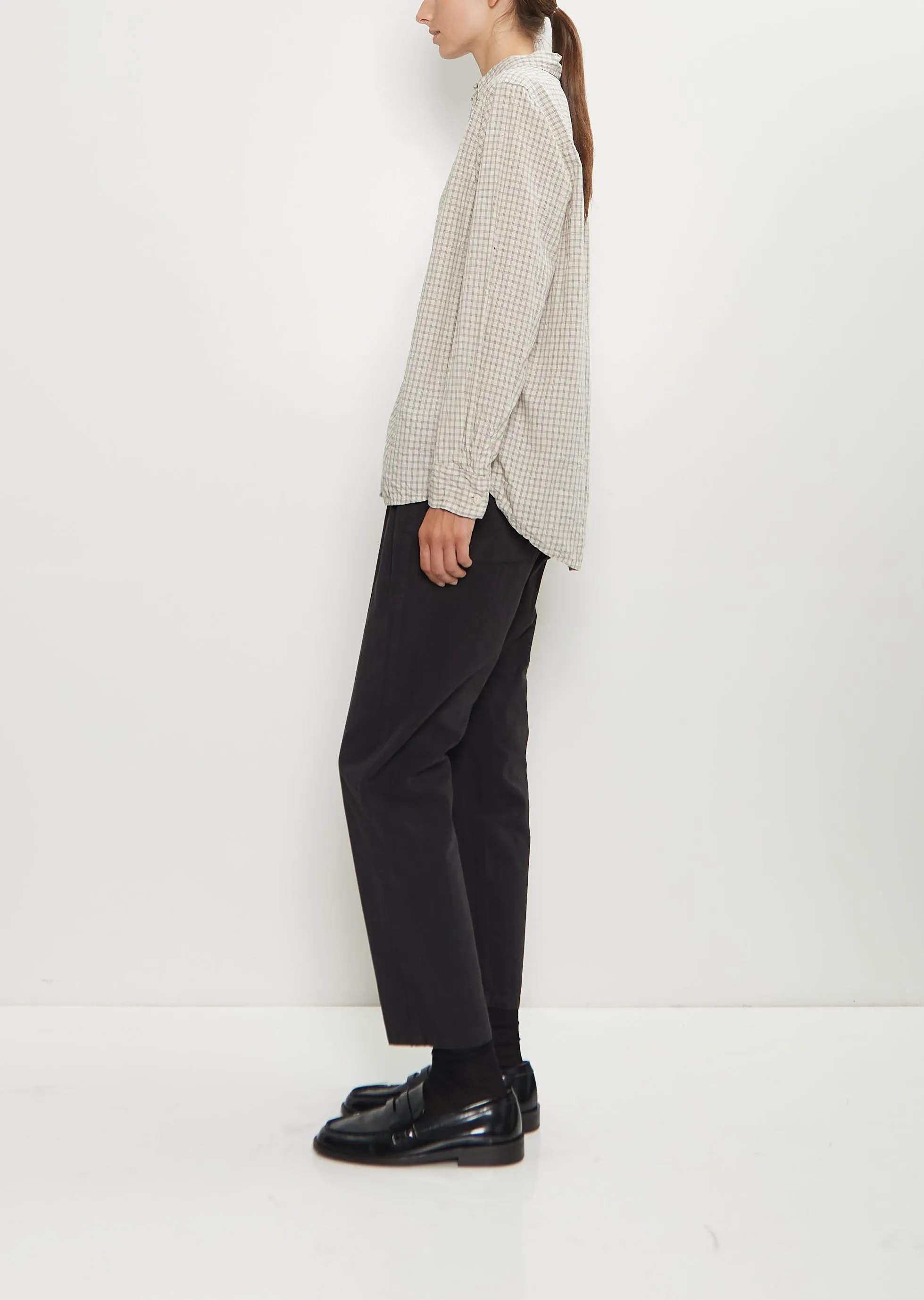 Washed Cotton Mini Checkered Shirt — Off White sold by La Garconne product image thumbnail 2