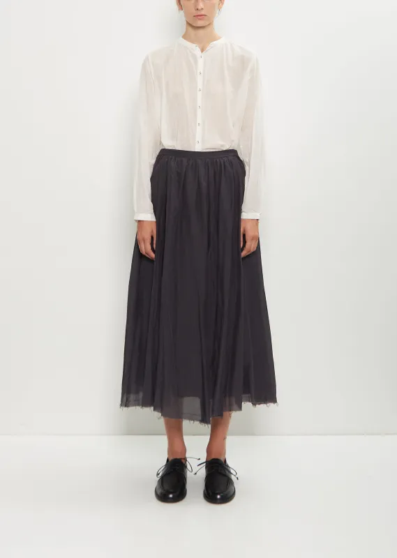 Cotton Silk Lawn Skirt — Navy made by Pas de Calais
