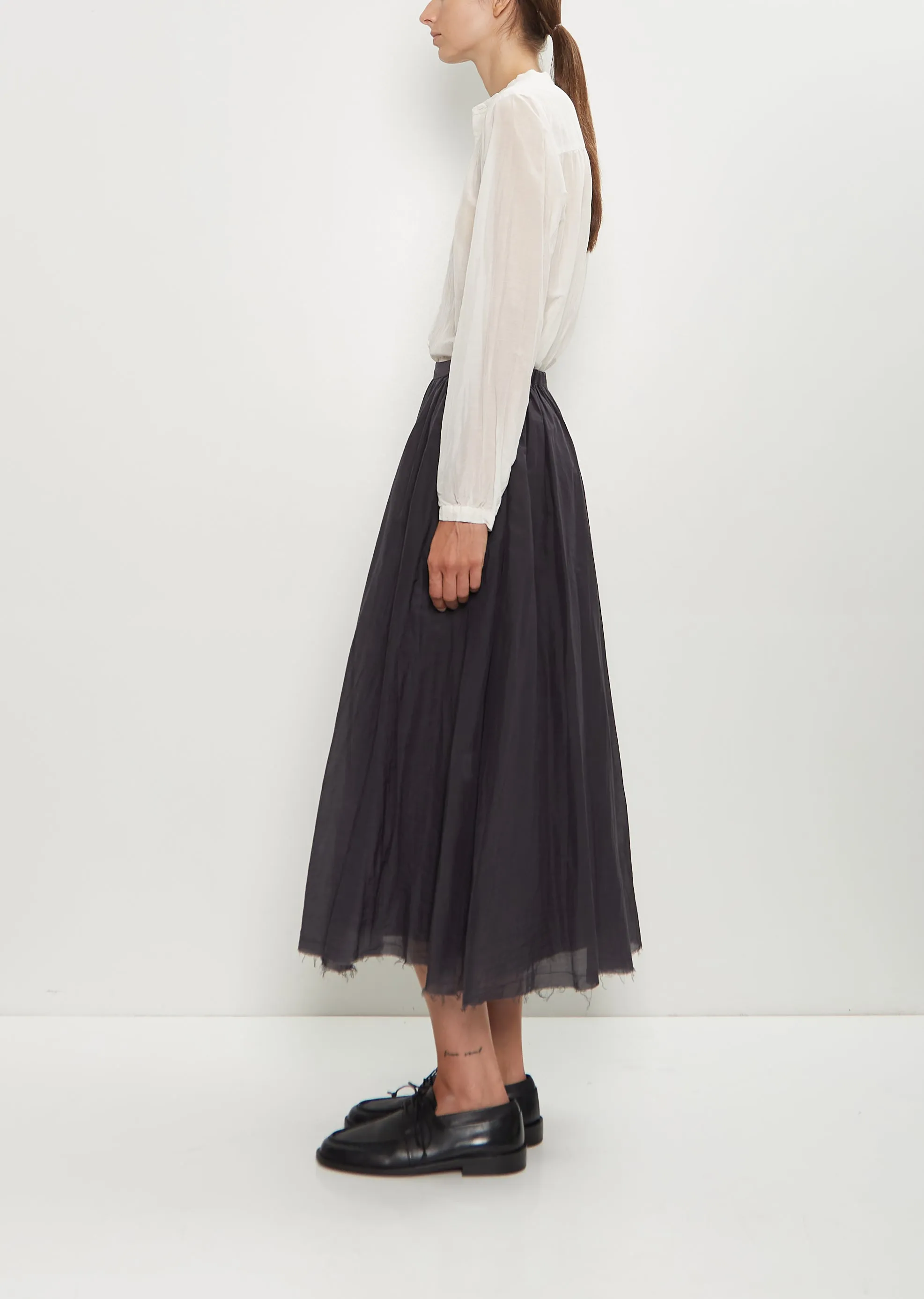 Cotton Silk Lawn Skirt — Navy sold by La Garconne product image thumbnail 2