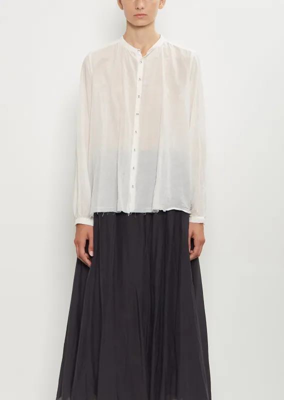 Cotton Silk Lawn Blouse — Off White made by Pas de Calais