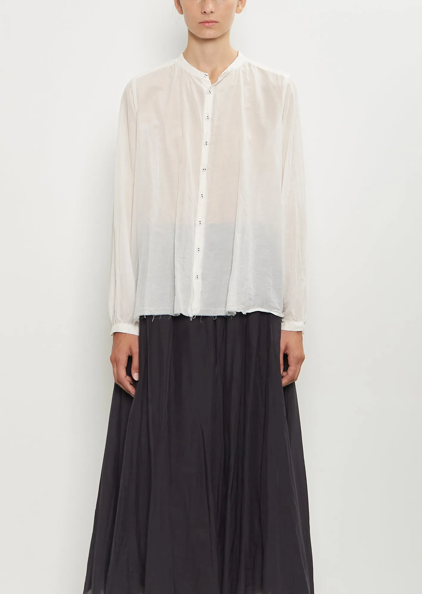 Cotton Silk Lawn Blouse — Off White sold by La Garconne