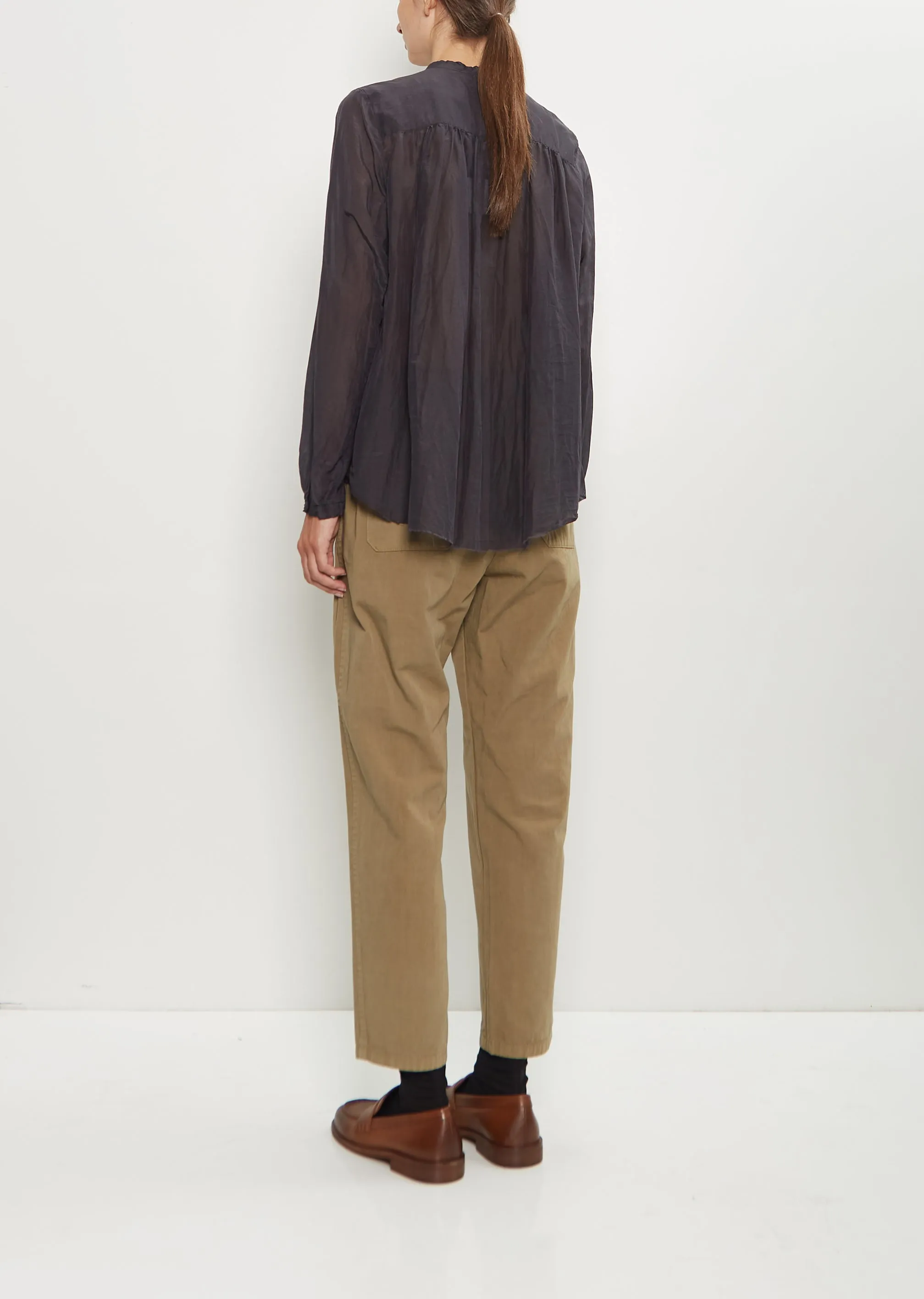 Cotton Silk Lawn Blouse — Navy sold by La Garconne product image thumbnail 3