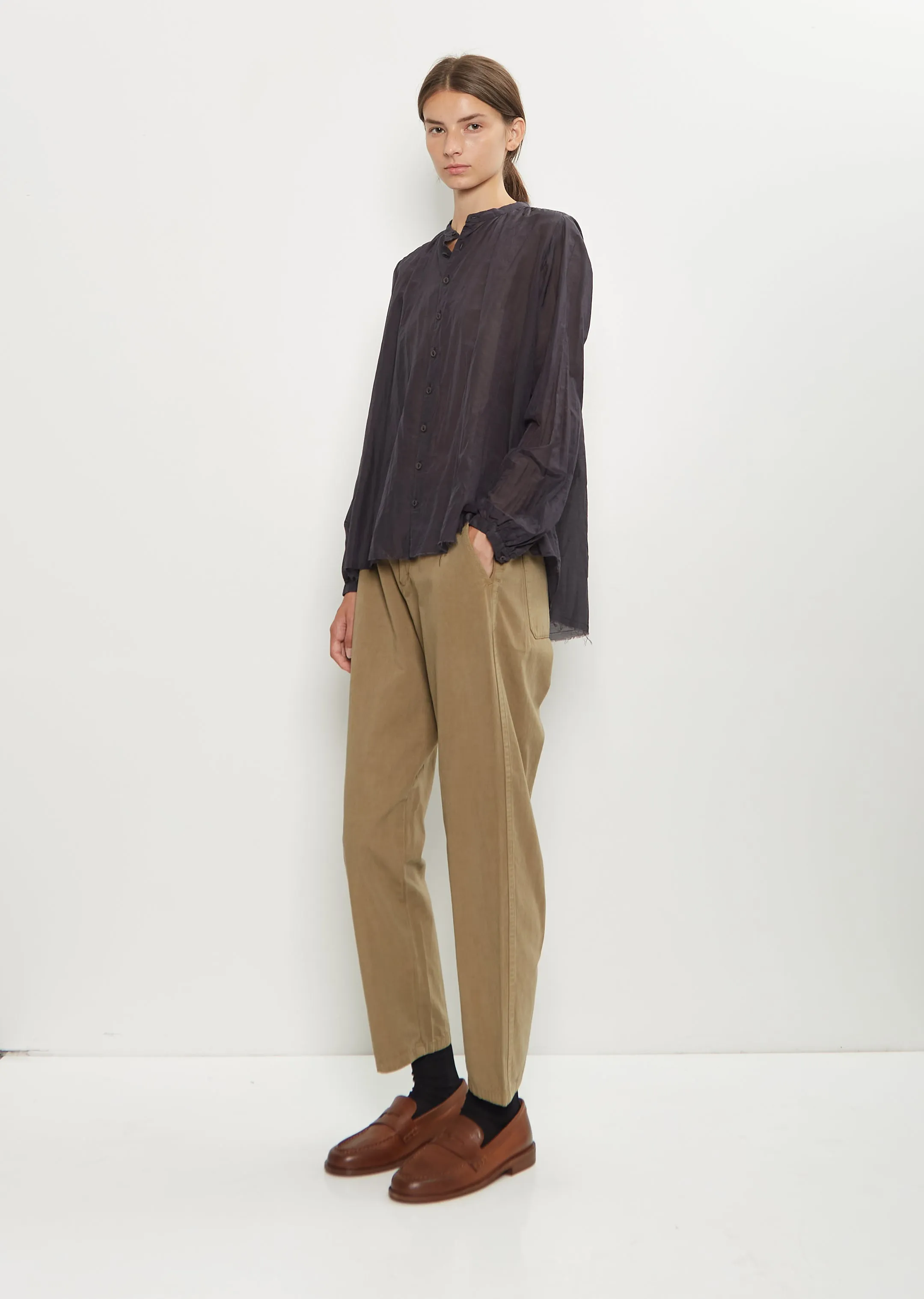 Cotton Silk Lawn Blouse — Navy sold by La Garconne product image thumbnail 4