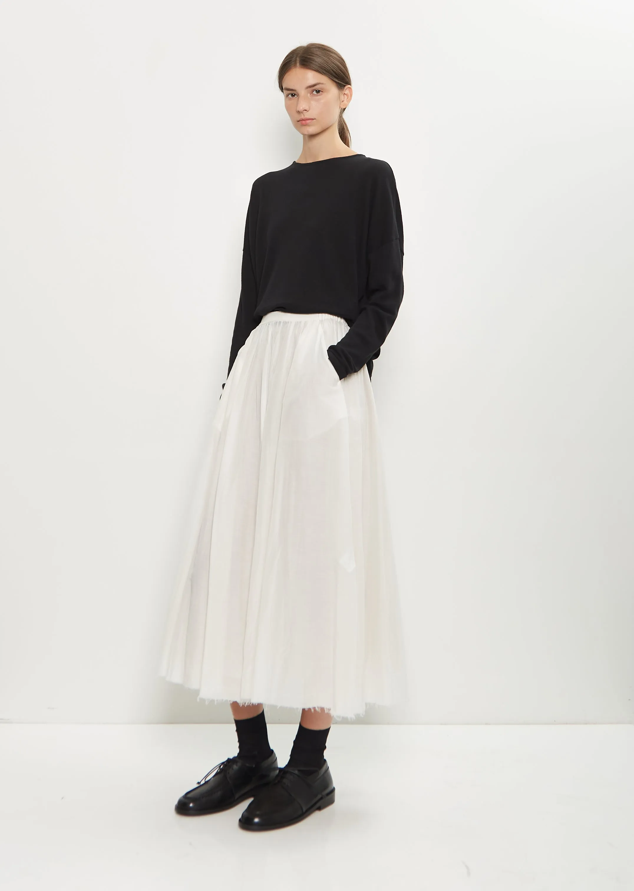 Cotton Silk Lawn Skirt — Off White sold by La Garconne product image thumbnail 4