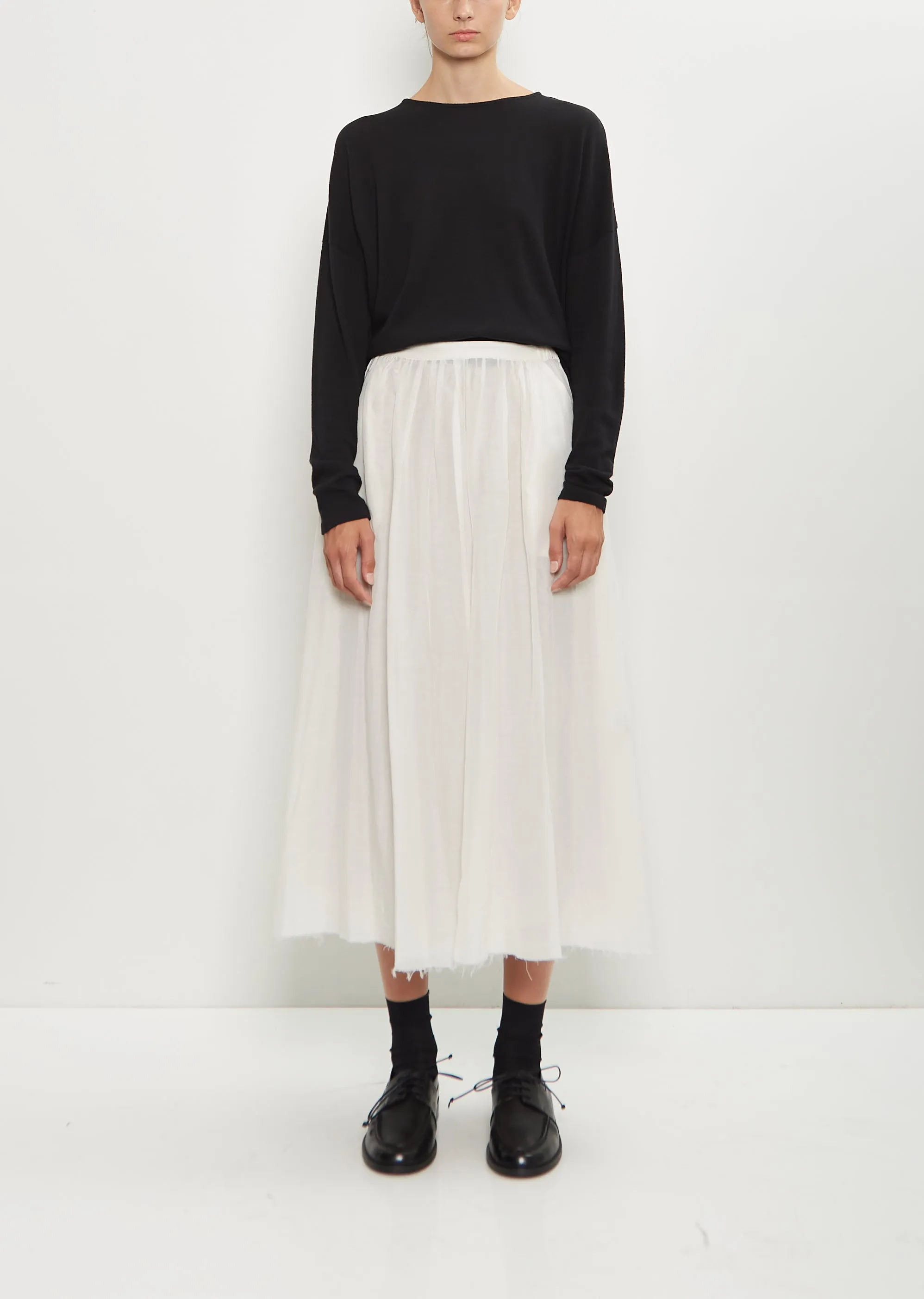 Cotton Silk Lawn Skirt — Off White sold by La Garconne