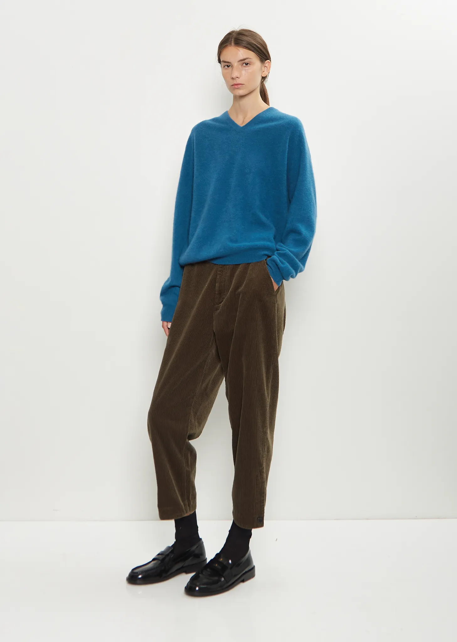 Cashmere BF V-Neck Sweater — Deep Blue sold by La Garconne product image thumbnail 4