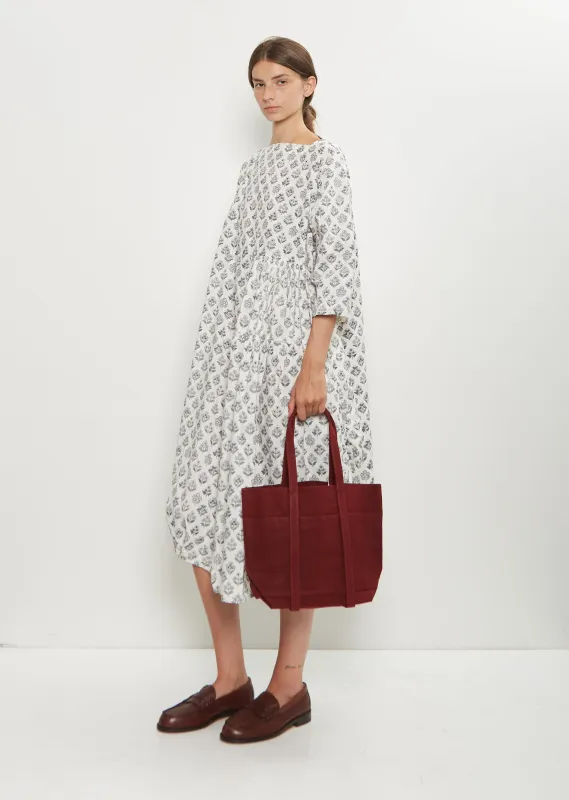 Washed Cotton 6 Pockets Tote, Small — Burgundy sold by La Garconne