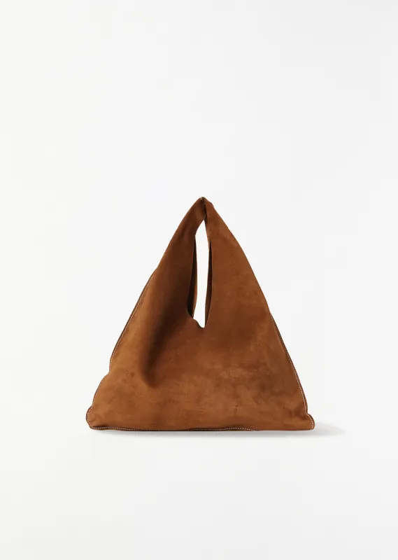 Suede Bindle, Small — Bistre sold by La Garconne