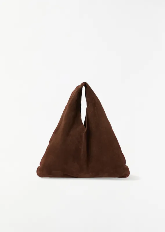 Suede Bindle, Small — Tobacco sold by La Garconne