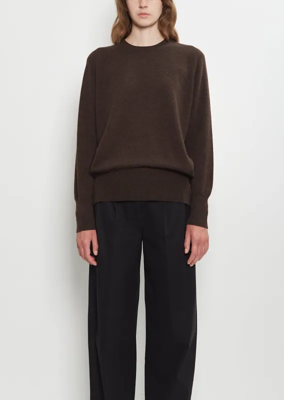 Leilani Cashmere Top — Brown Melange made by The Row