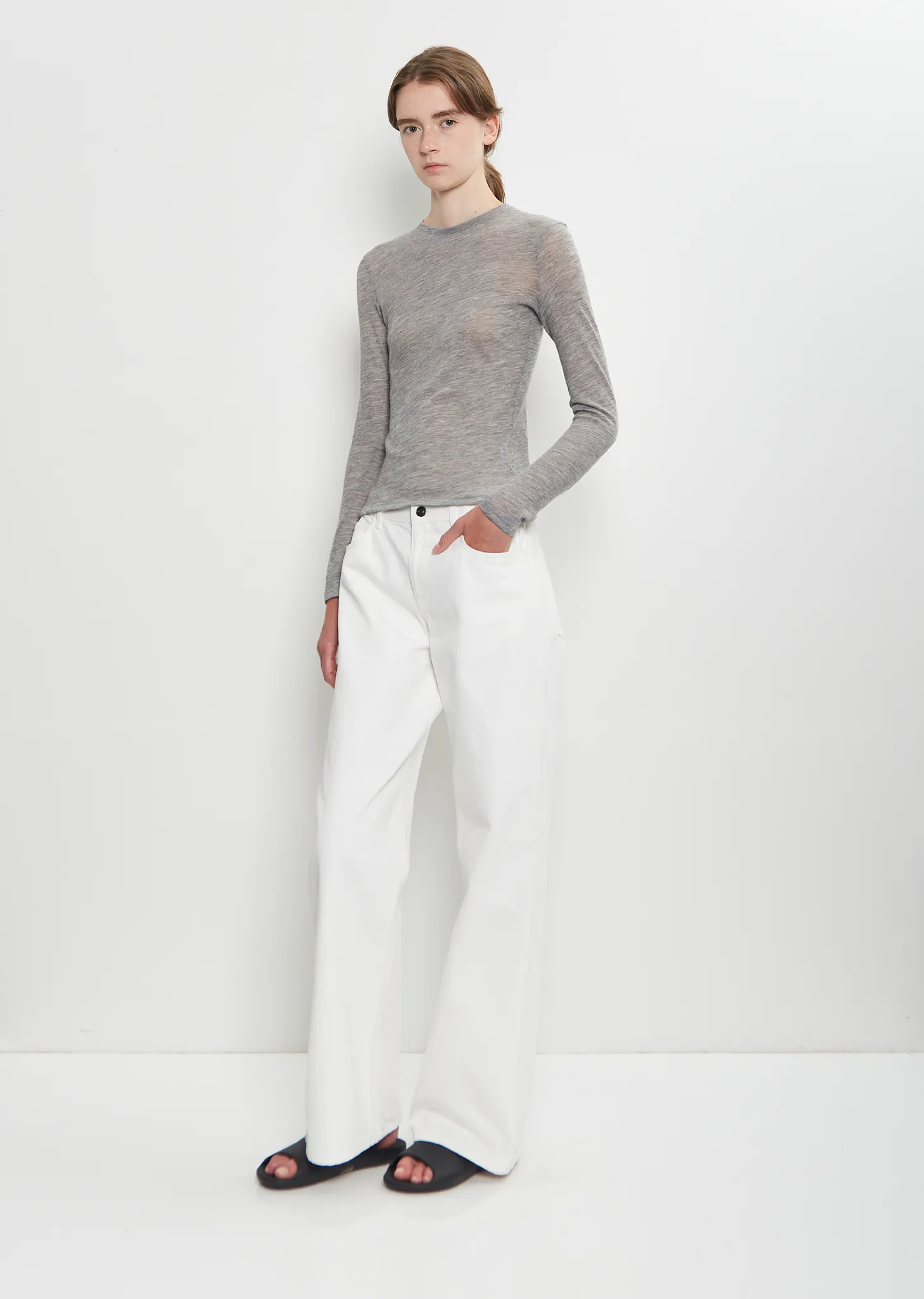 Iverness Cashmere Top — Grey Melange sold by La Garconne product image thumbnail 4