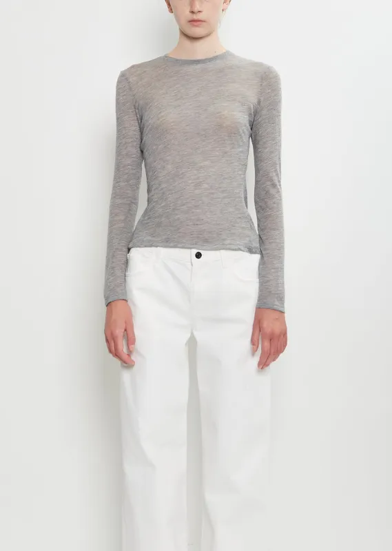 Iverness Cashmere Top — Grey Melange made by The Row