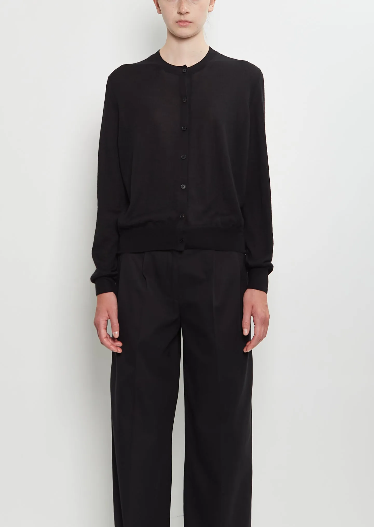 Battersea Cashmere Cardigan — Black sold by La Garconne