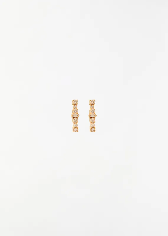 Champagne Diamond Rivulet Spread Round Hoops sold by La Garconne