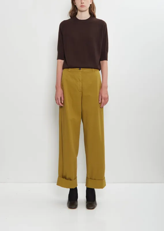 Pakora Bis Cotton Pants — Light Khaki sold by La Garconne