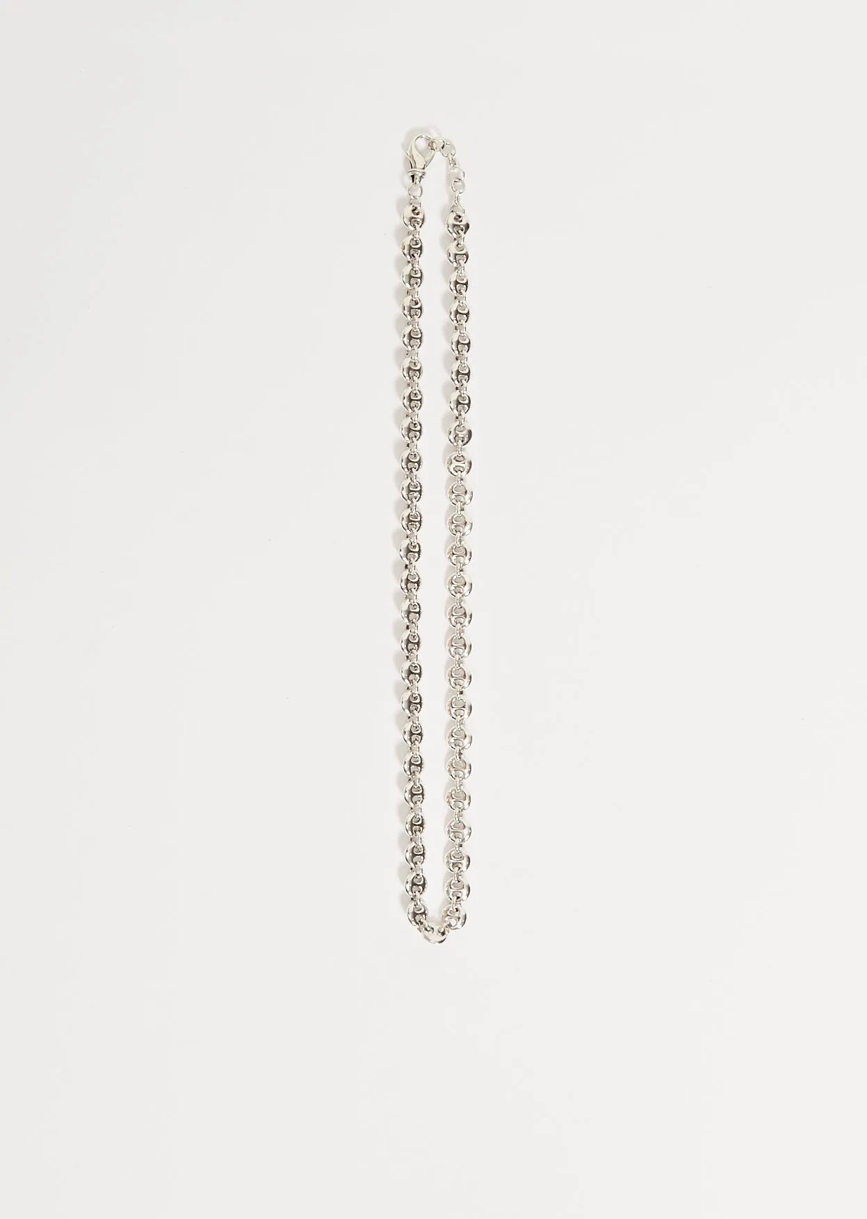 Silver Small Circle Link Necklace 20" sold by La Garconne