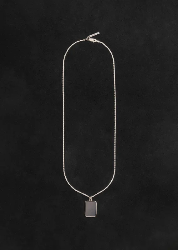 Silver Rectangle Pendant sold by La Garconne