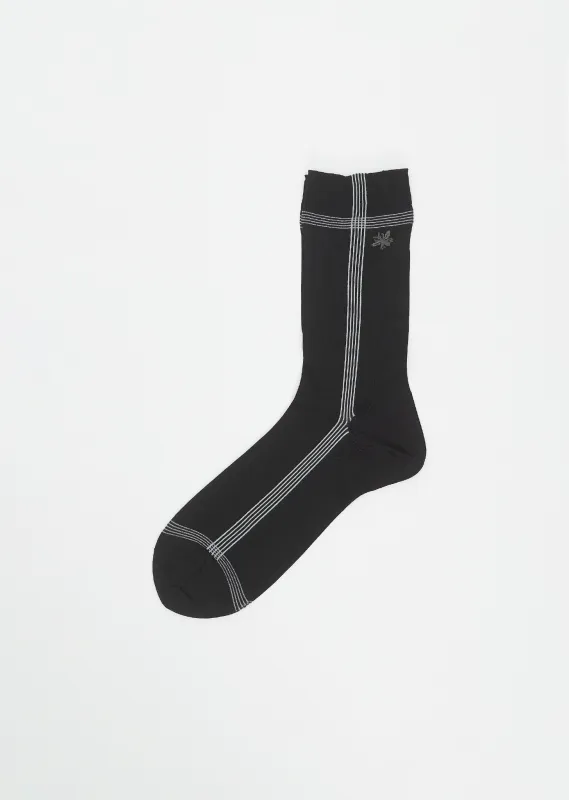 Side Line Silk Socks — Black sold by La Garconne