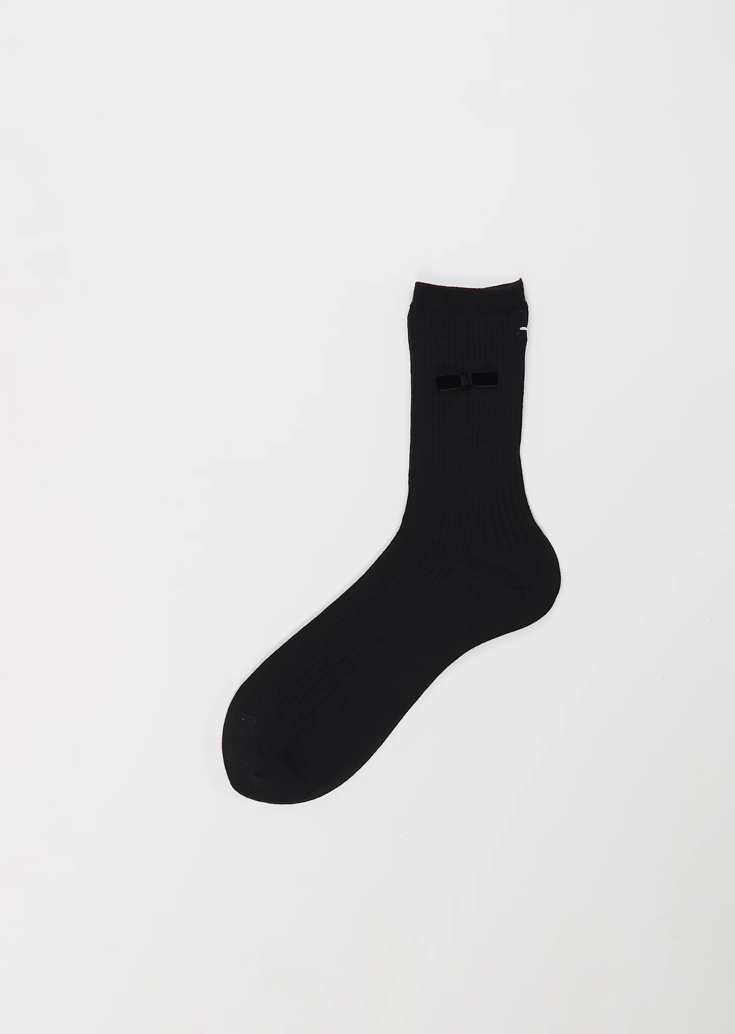 Ribbon Stretch Wool Socks — Black sold by La Garconne