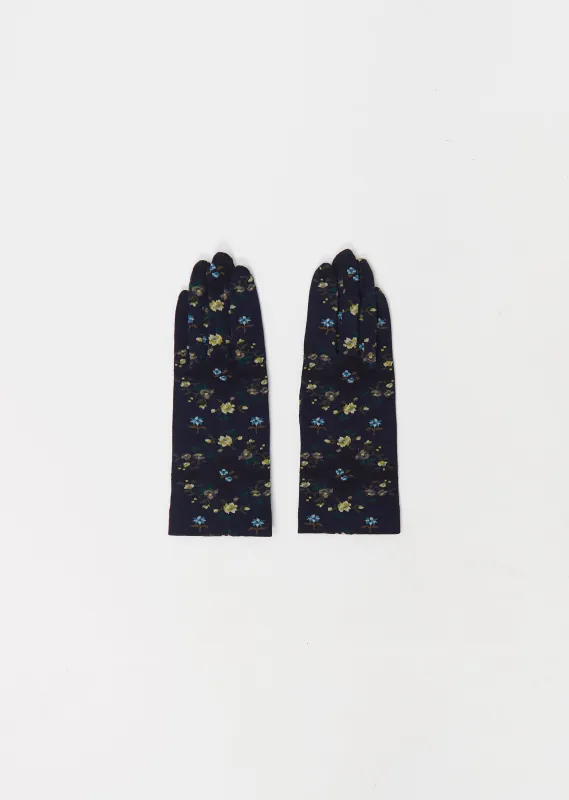 Sock Stretch Wool Knit Gloves — Navy sold by La Garconne