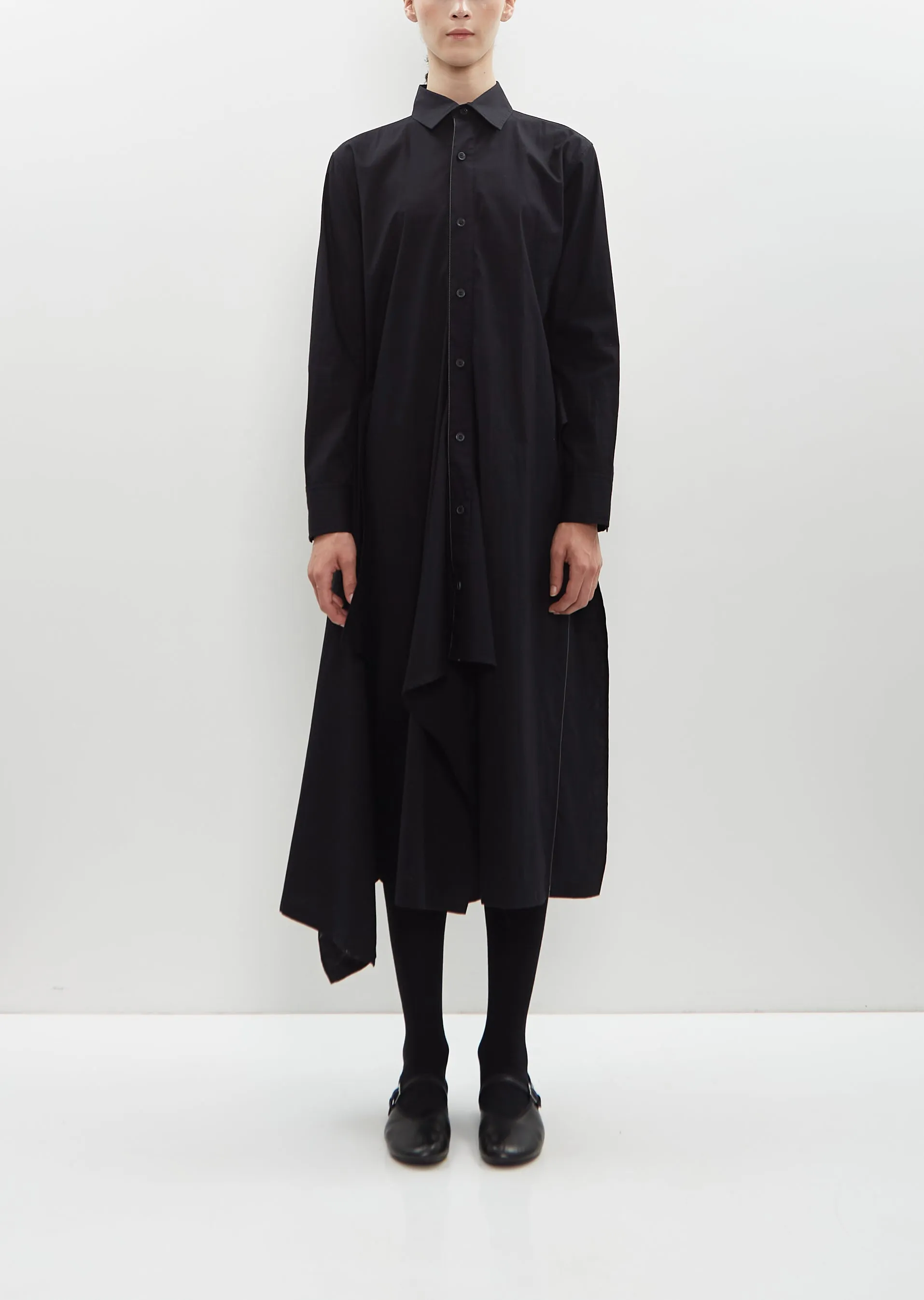 Cotton Draped Shirt Dress sold by La Garconne