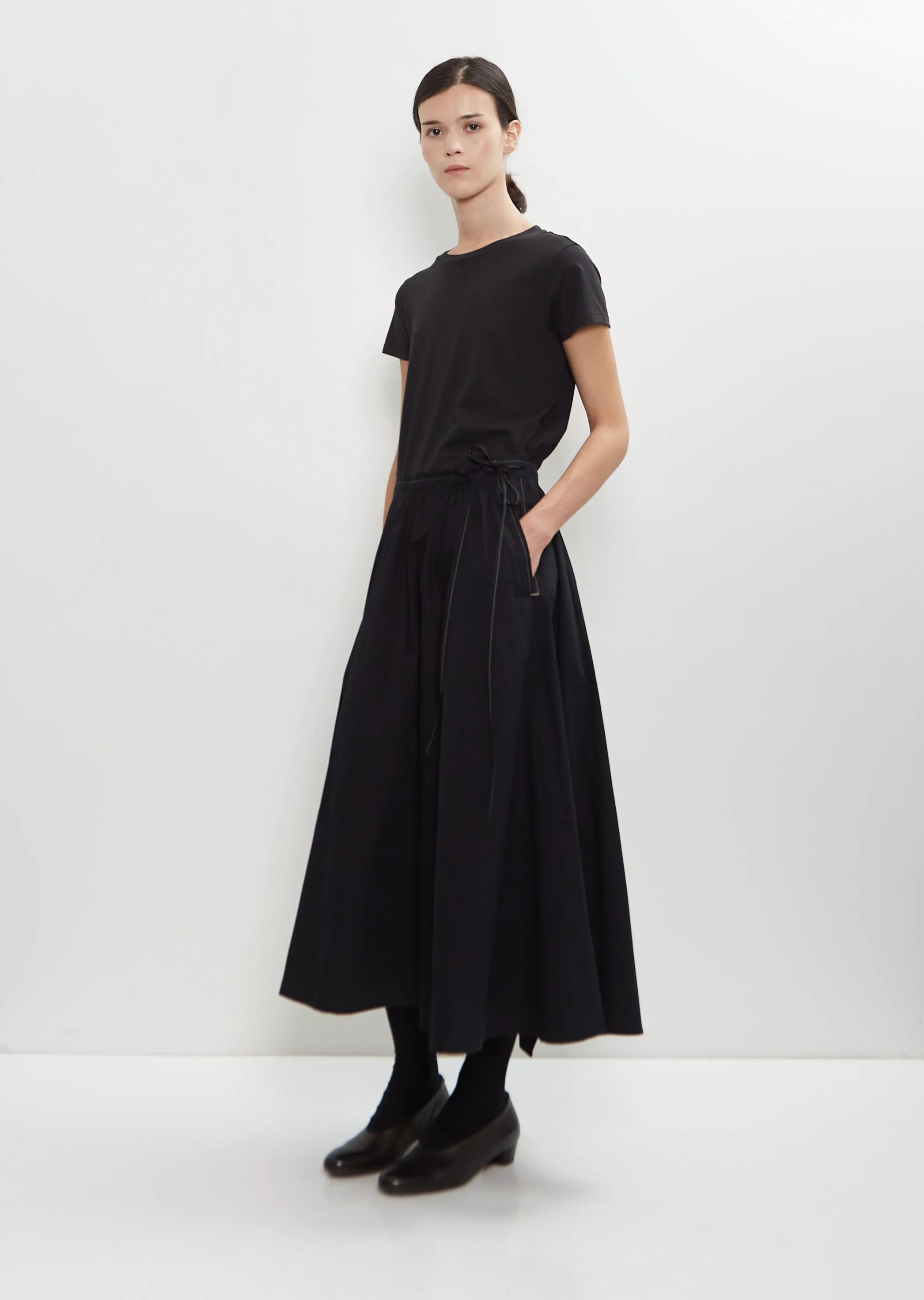 Cotton Left Gathered Flare Skirt sold by La Garconne product image thumbnail 4