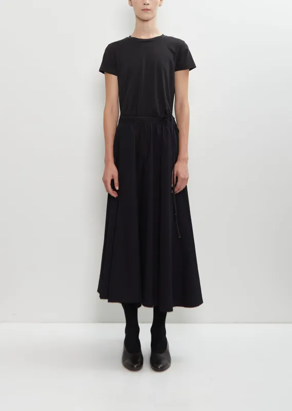 Cotton Left Gathered Flare Skirt sold by La Garconne