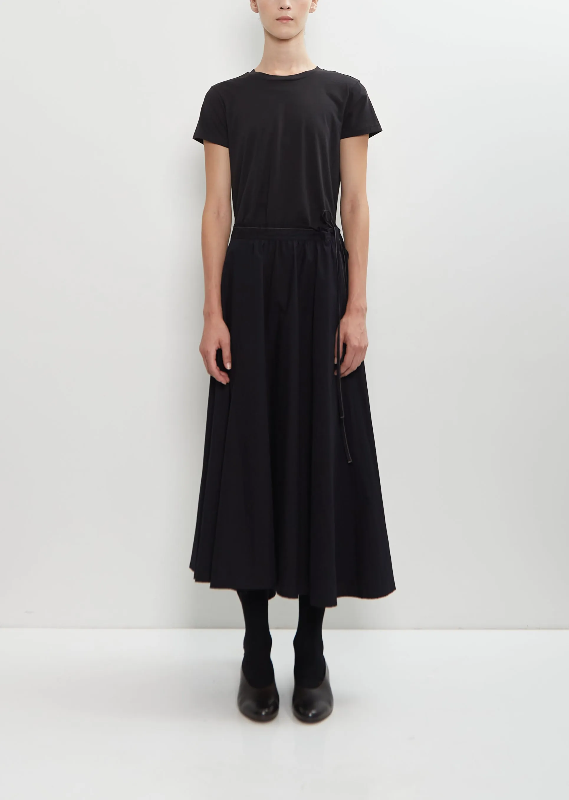 Cotton Left Gathered Flare Skirt sold by La Garconne